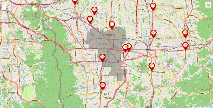 奈良県のマクドナルドの店舗地図