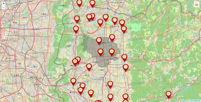 奈良県のマクドナルドの店舗地図