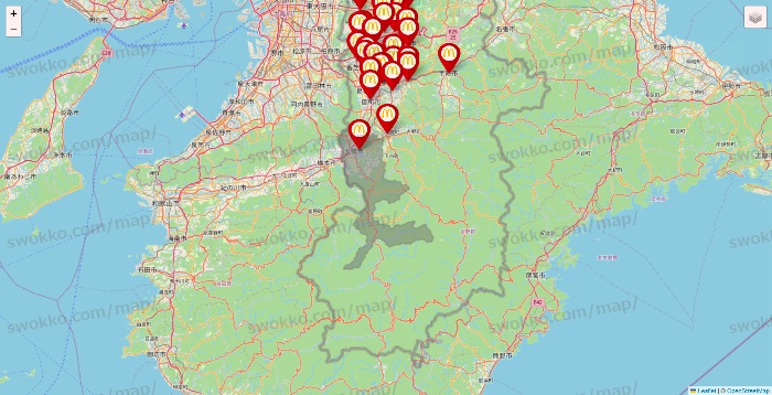 奈良県のマクドナルドの店舗地図