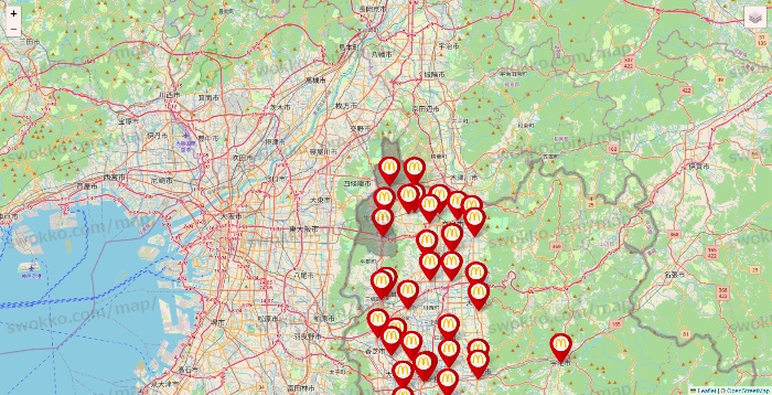 奈良県のマクドナルドの店舗地図