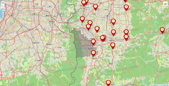奈良県のマクドナルドの店舗地図
