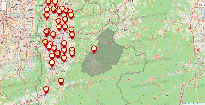 奈良県のマクドナルドの店舗地図