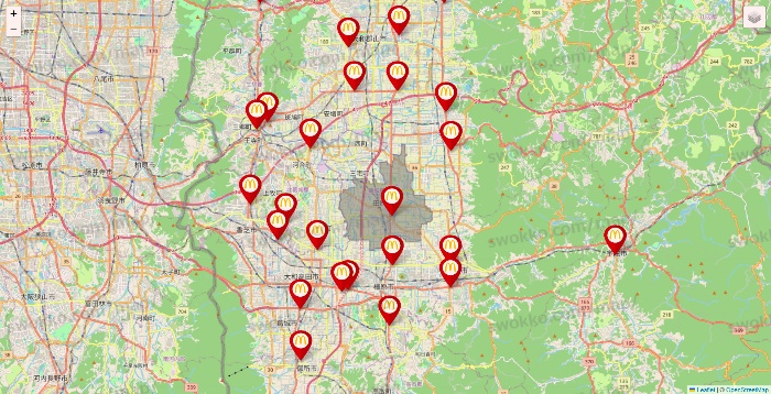 奈良県のマクドナルドの店舗地図