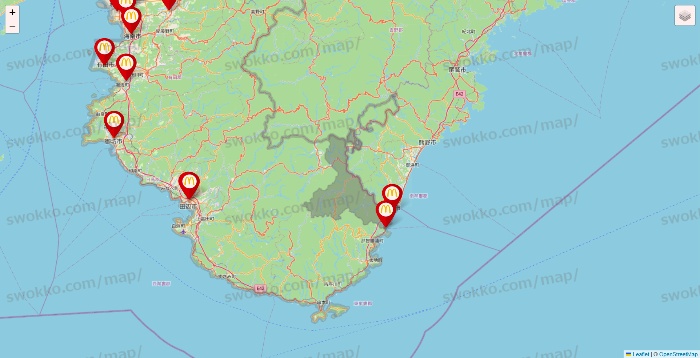 和歌山県のマクドナルドの店舗地図