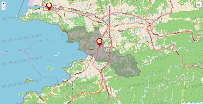 和歌山県のマクドナルドの店舗地図