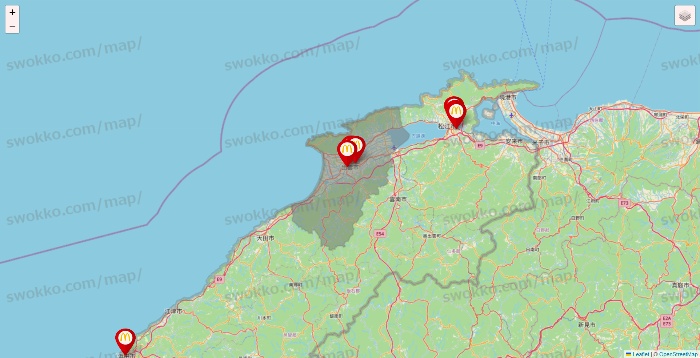 島根県のマクドナルドの店舗地図