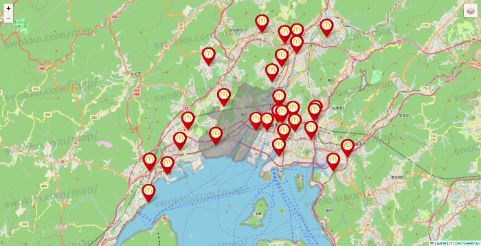 広島県のマクドナルドの店舗地図