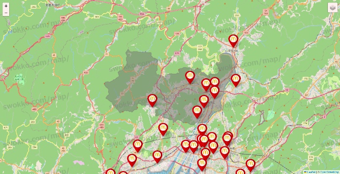 広島県のマクドナルドの店舗地図