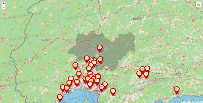 広島県のマクドナルドの店舗地図