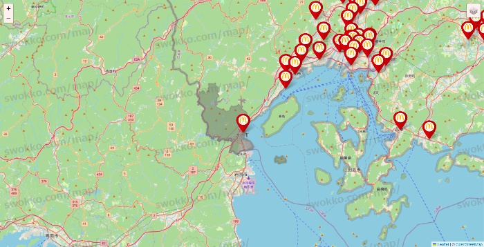 広島県のマクドナルドの店舗地図