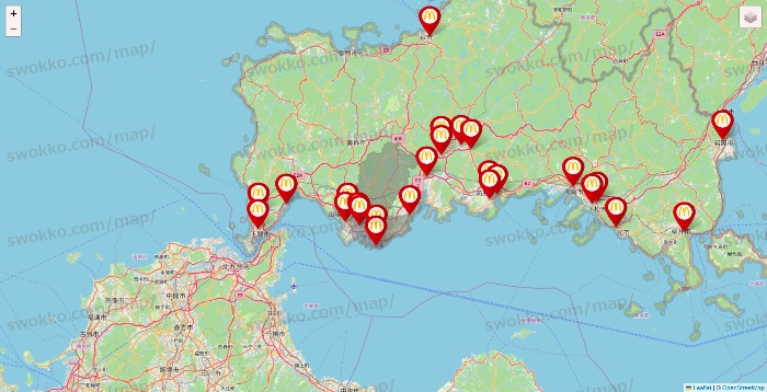 山口県のマクドナルドの店舗地図