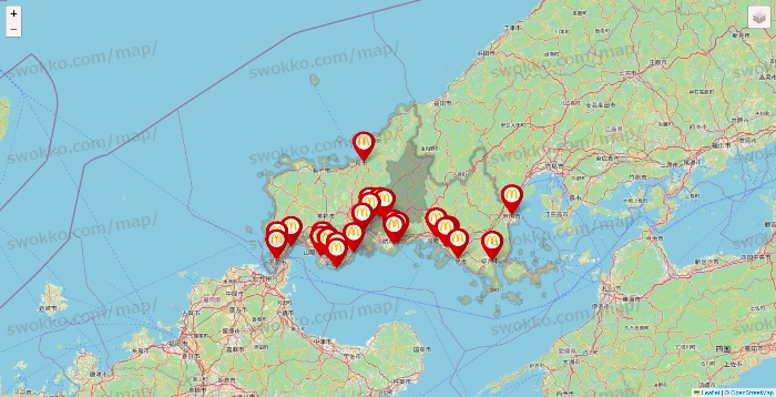 山口県のマクドナルドの店舗地図