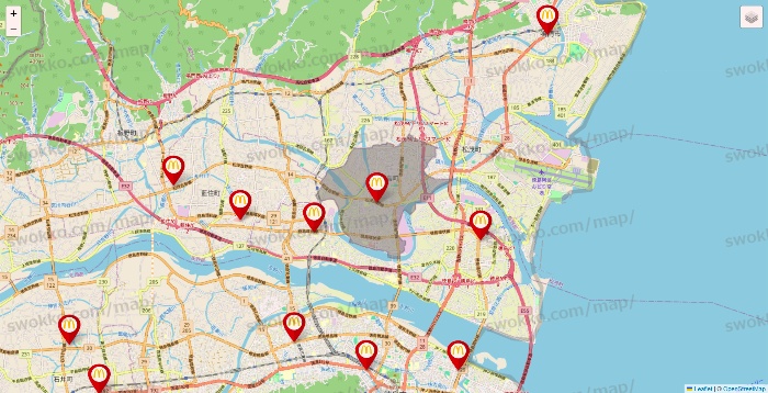 徳島県のマクドナルドの店舗地図
