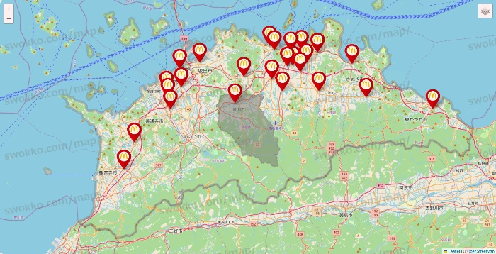 香川県のマクドナルドの店舗地図