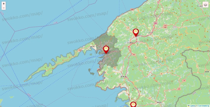 愛媛県のマクドナルドの店舗地図