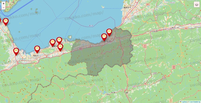 愛媛県のマクドナルドの店舗地図