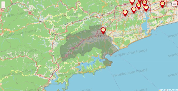 高知県のマクドナルドの店舗地図