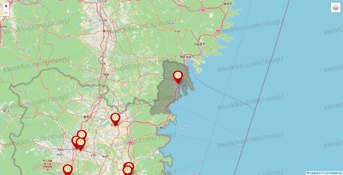 宮城県のマクドナルドの店舗地図