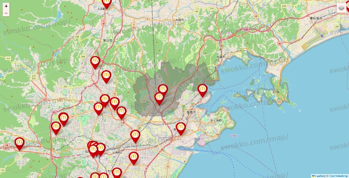 宮城県のマクドナルドの店舗地図