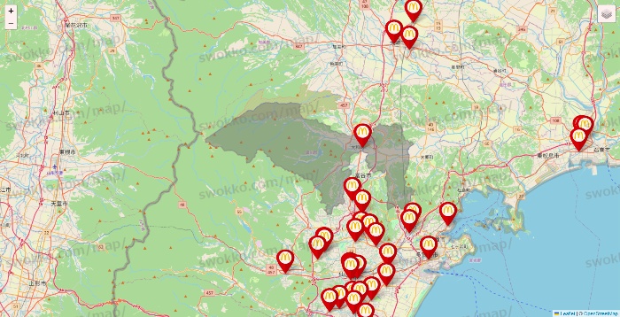 宮城県のマクドナルドの店舗地図