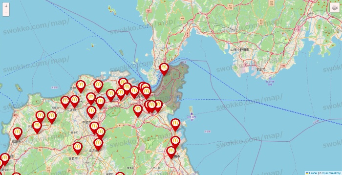 福岡県のマクドナルドの店舗地図