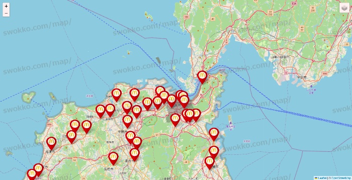 福岡県のマクドナルドの店舗地図