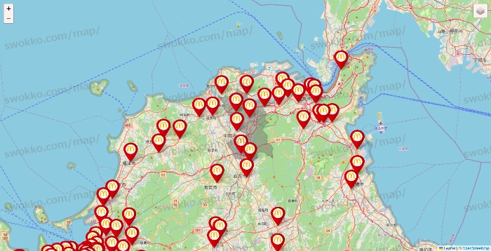 福岡県のマクドナルドの店舗地図