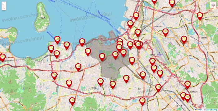 福岡県のマクドナルドの店舗地図
