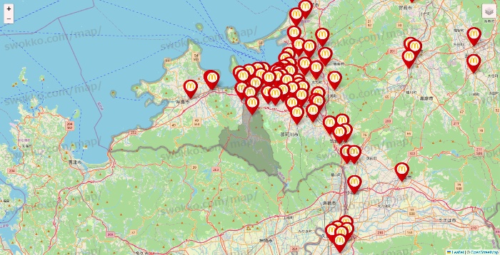 福岡県のマクドナルドの店舗地図