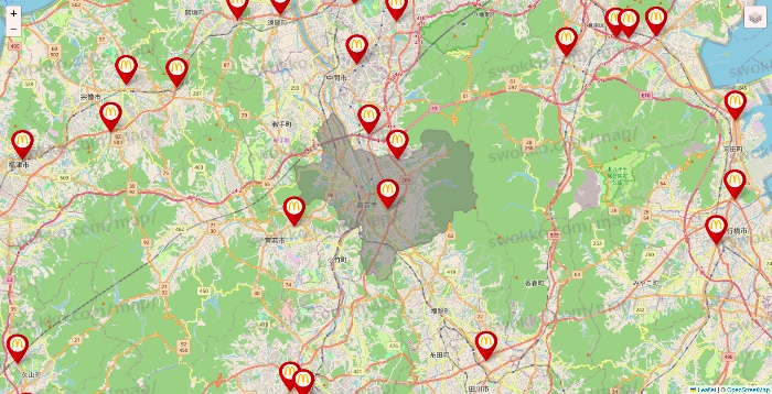 福岡県のマクドナルドの店舗地図