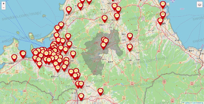 福岡県のマクドナルドの店舗地図
