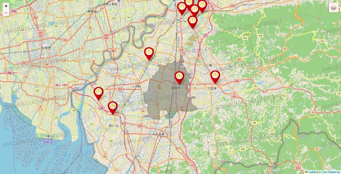 福岡県のマクドナルドの店舗地図