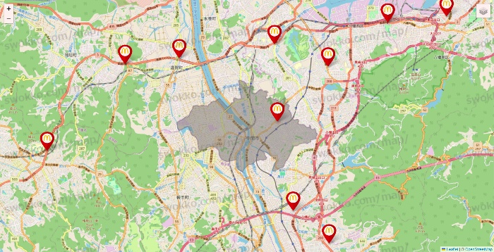 福岡県のマクドナルドの店舗地図