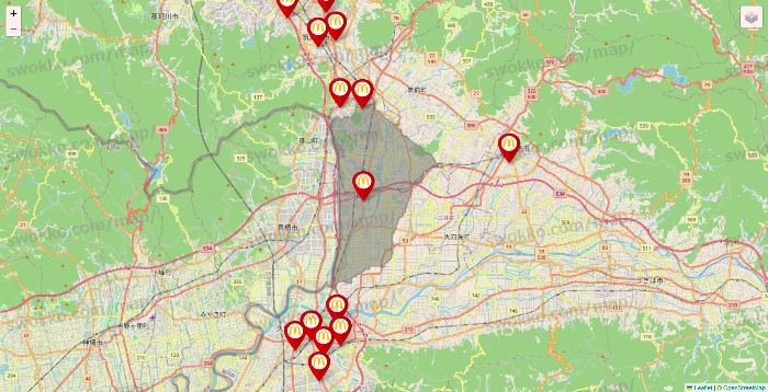 福岡県のマクドナルドの店舗地図