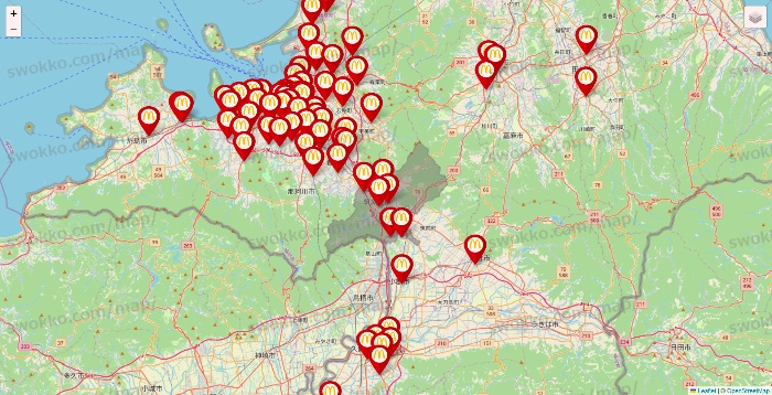 福岡県のマクドナルドの店舗地図