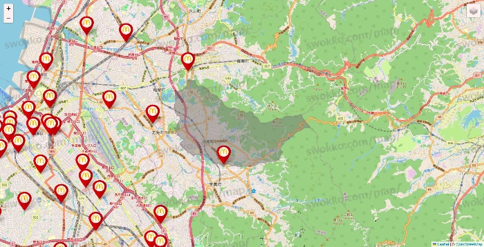 福岡県のマクドナルドの店舗地図