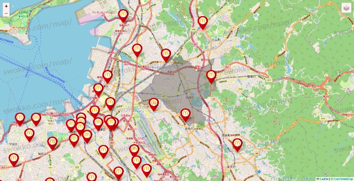 福岡県のマクドナルドの店舗地図