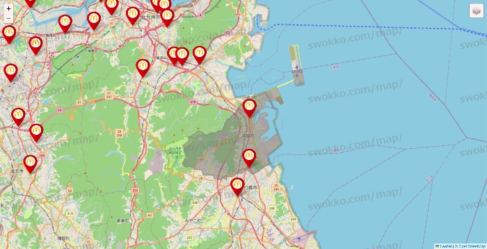 福岡県のマクドナルドの店舗地図