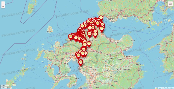 福岡県のマクドナルドの店舗地図