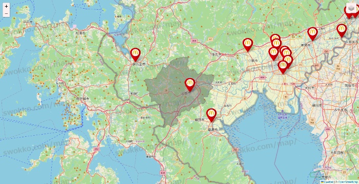 佐賀県のマクドナルドの店舗地図