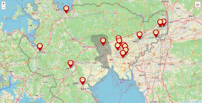 佐賀県のマクドナルドの店舗地図