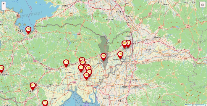 佐賀県のマクドナルドの店舗地図
