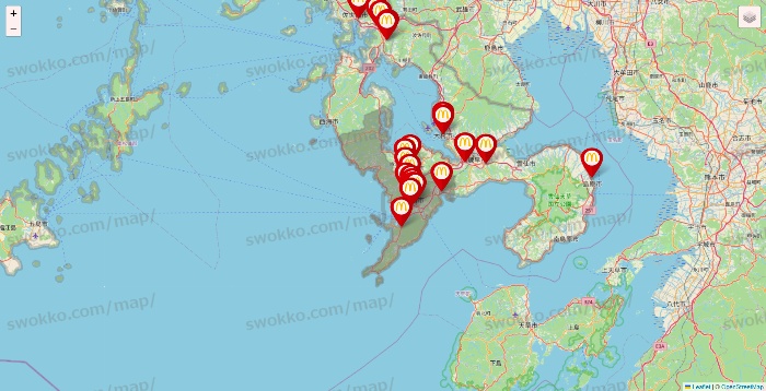 長崎県のマクドナルドの店舗地図