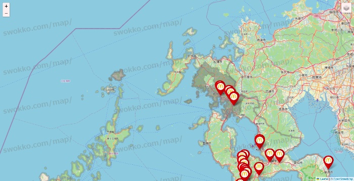 長崎県のマクドナルドの店舗地図