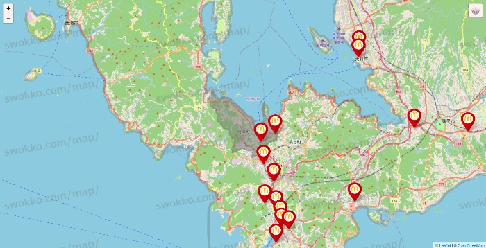 長崎県のマクドナルドの店舗地図