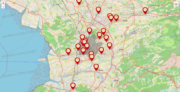 熊本県のマクドナルドの店舗地図