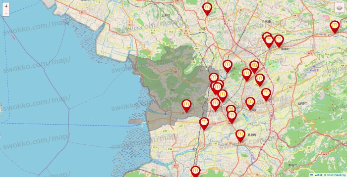 熊本県のマクドナルドの店舗地図
