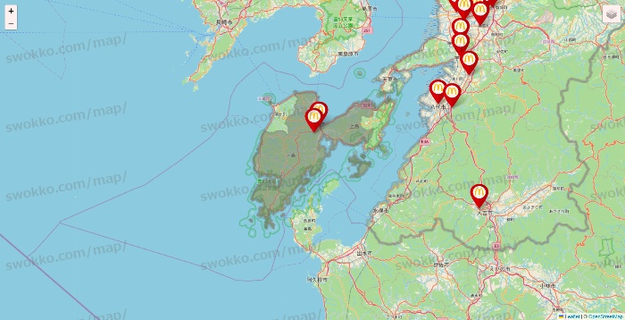 熊本県のマクドナルドの店舗地図