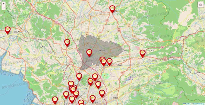 熊本県のマクドナルドの店舗地図