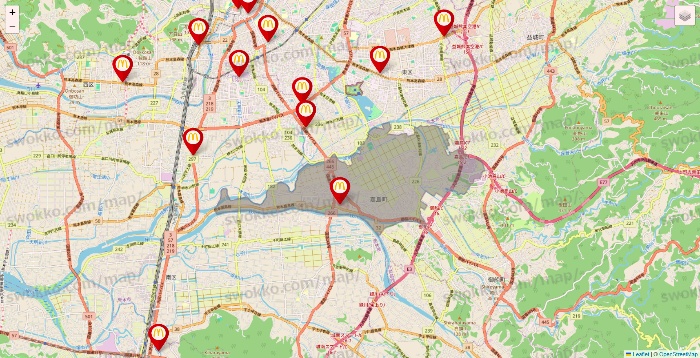 熊本県のマクドナルドの店舗地図